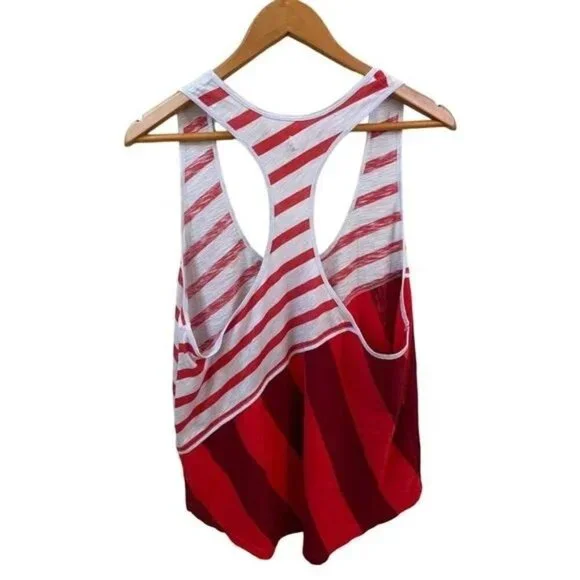 Free People Movement Keep Rolling Red Stripe Racerback Tank Top - Picture 5 of 8